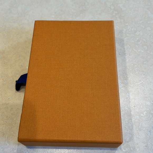 Original LV Luis Vuitton Shopping Gift Box, Orange with Blue Ribbon Pull Tab - Picture 5 of 5